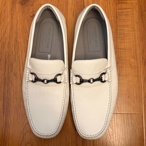 Nwot Kenneth Cole New York Mens White Leather Loafers Size 13M